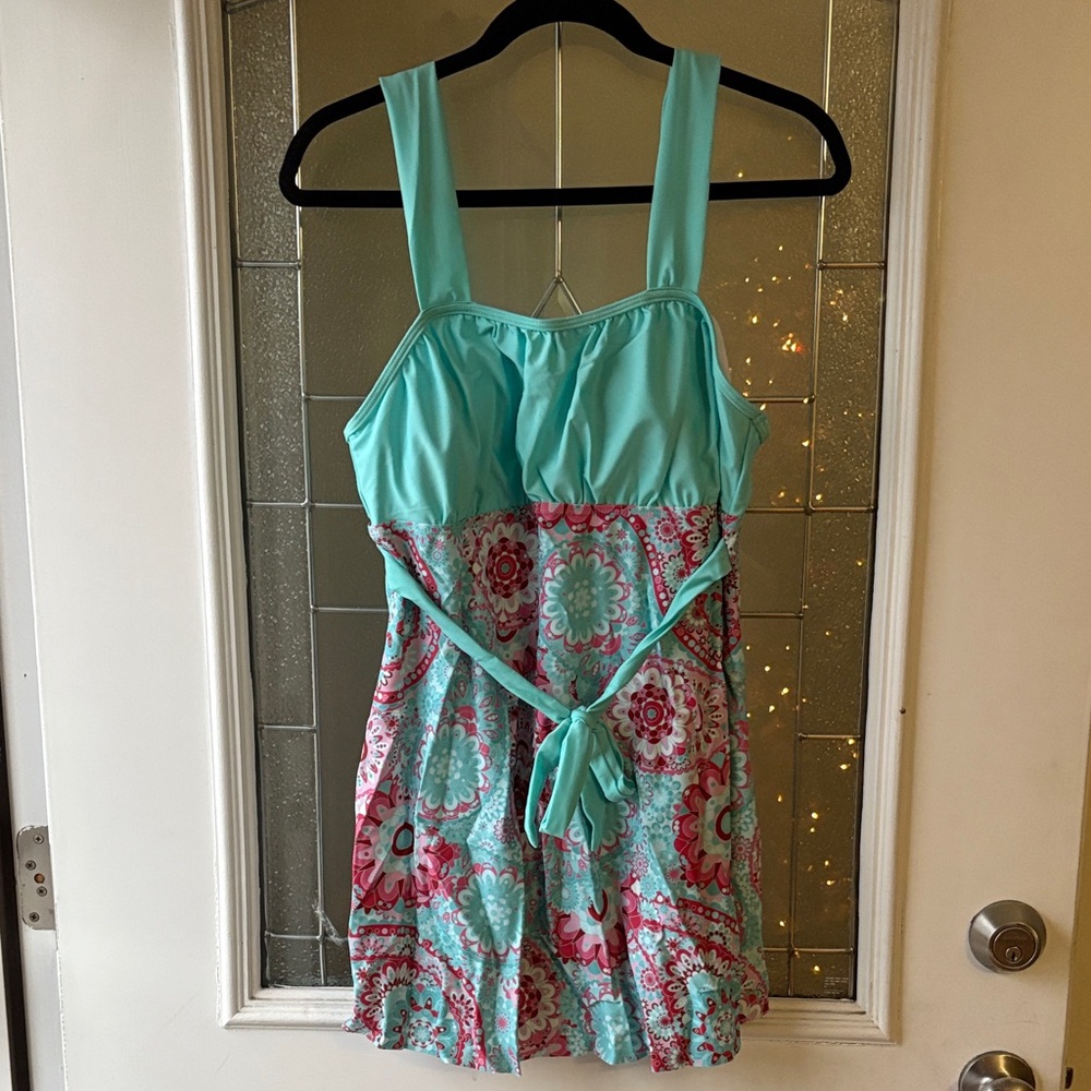 Floral Patterned Dress two piece bathing suit